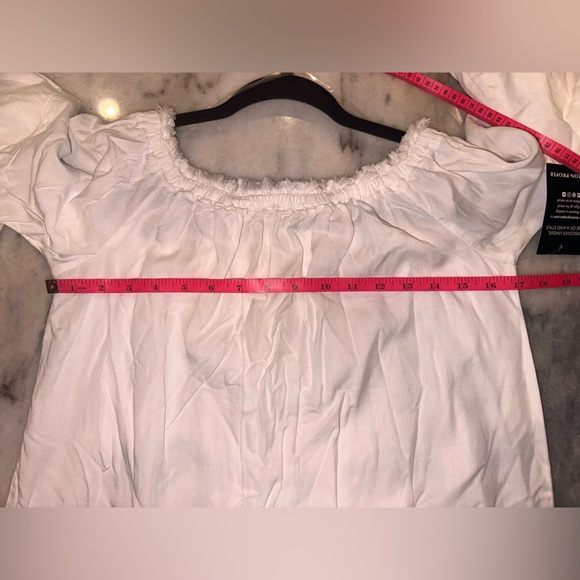 NWT Boston Proper Size‎ XS White Off-Shoulder Dress with Ruffle Sleeves - Picture 13 of 14